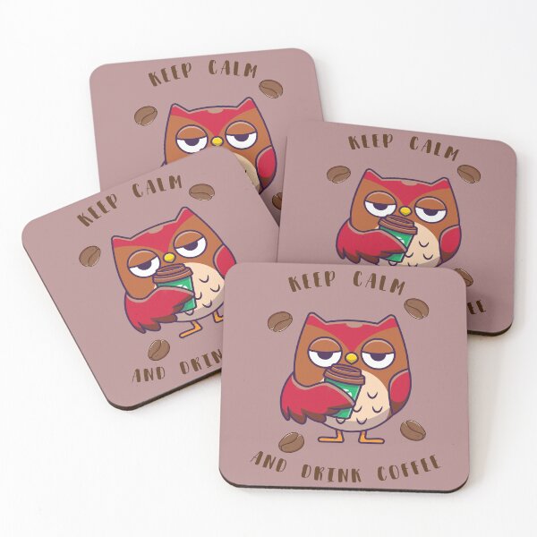 Item preview, Baby Owl Keep Calm And Drink Coffee Cute Owl Art designed and sold by DarekShop.