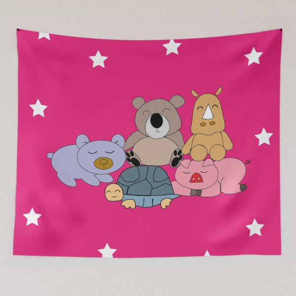 Item preview, Cartoon animals sleeping rhinoceros, pig, turtle, bear. designed and sold by wonghong.