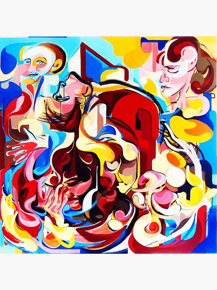 Expressive Abstract People Music Composition painting by CatarinaGarcia
