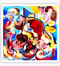 Expressive Abstract People Music Composition painting Sticker