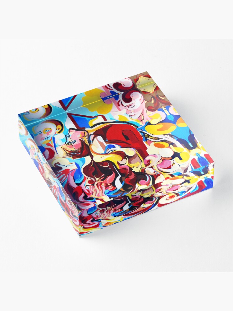 Alternate view of Expressive Abstract People Music Composition painting Acrylic Block