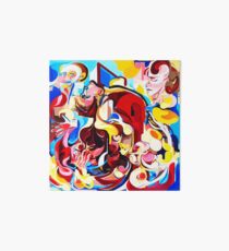 Expressive Abstract People Music Composition painting Art Board Print