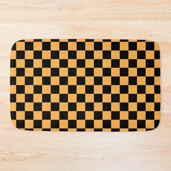 Item preview, Small Checkered - Black and Pastel Orange designed and sold by JustPatterns2.