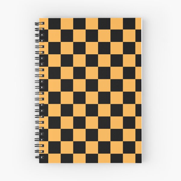 Item preview, Checkered - Black and Pastel Orange designed and sold by JustPatterns2.