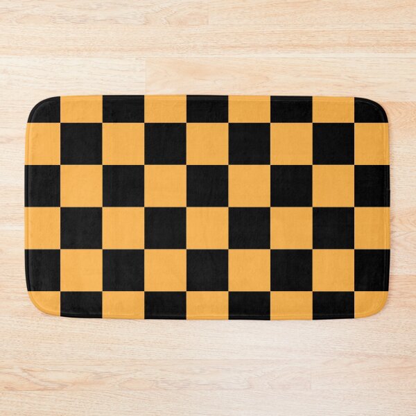 Item preview, Checkered - Black and Pastel Orange designed and sold by JustPatterns2.