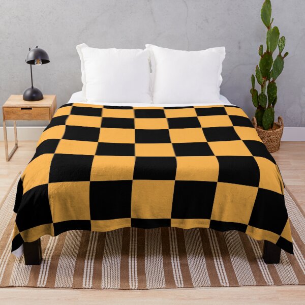 Item preview, Checkered - Black and Pastel Orange designed and sold by JustPatterns2.