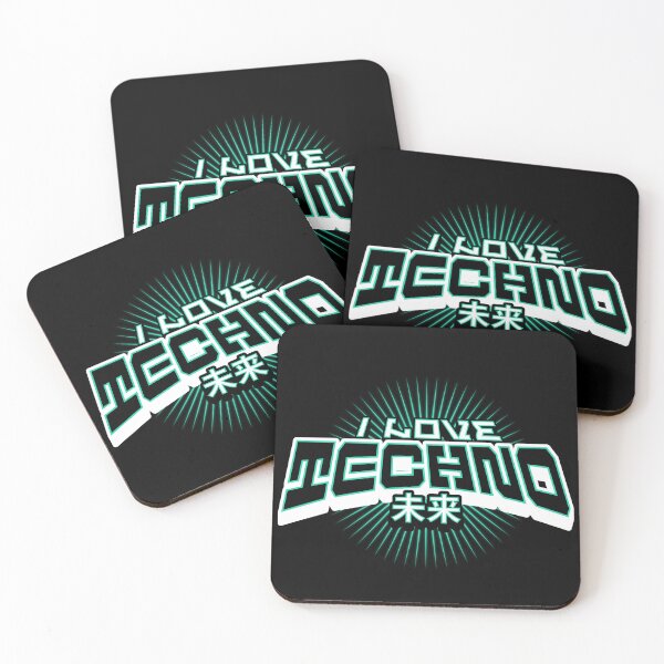 Item preview, TECHNO  - I love Asian text (teal/white)  designed and sold by Discothreadz.
