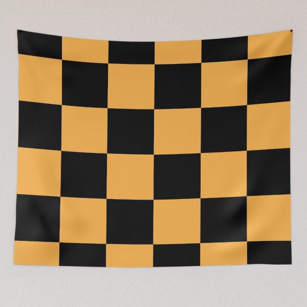 Item preview, Large Checkered - Black and Pastel Orange designed and sold by JustPatterns2.