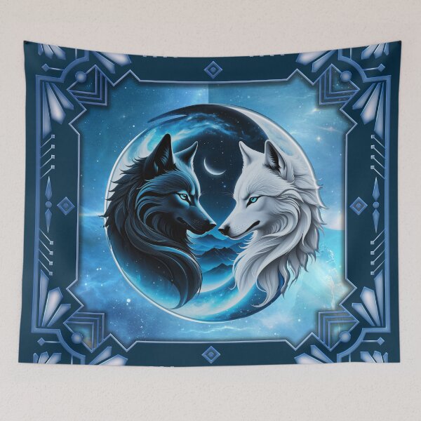 Item preview, Two majestic wolf heads designed and sold by nicky2342.