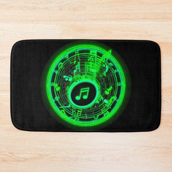 Item preview, Neon green musical notes designed and sold by Artbellachi.