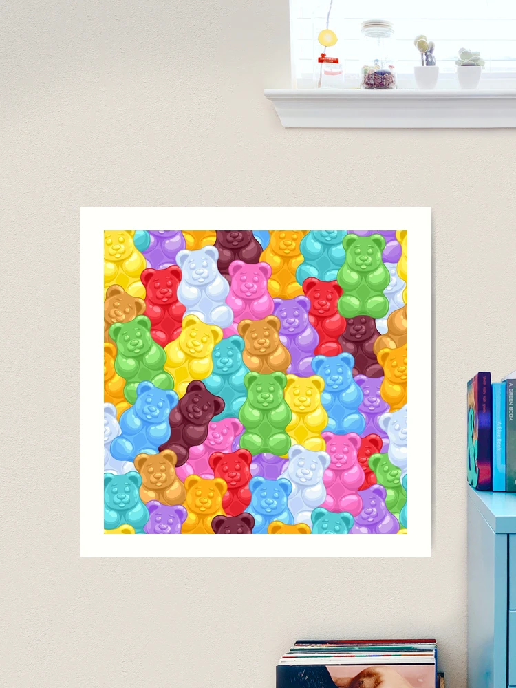  Cloxks Gummy Bears Art Print - Vintage Poster 8x12