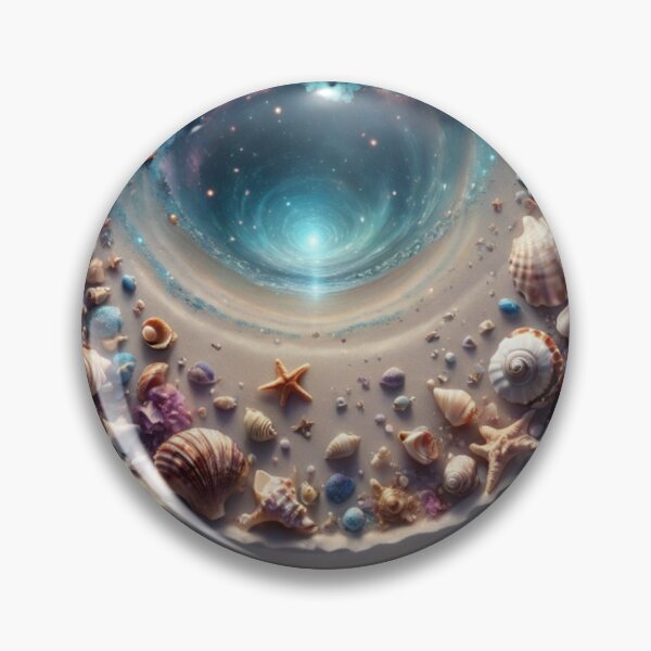 Item preview, Ocean Wave Sand and Seashells inside Circle in Watercolor Paint designed and sold by EmeraldCauldren.