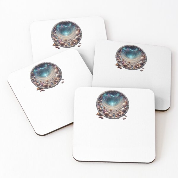 Item preview, Ocean Wave Sand and Seashells inside Circle in Watercolor Paint designed and sold by EmeraldCauldren.