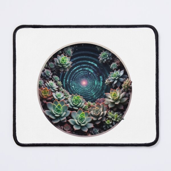 Item preview, Succulents bathed in Cosmic Blue swirling light in Watercolor Paint designed and sold by EmeraldCauldren.