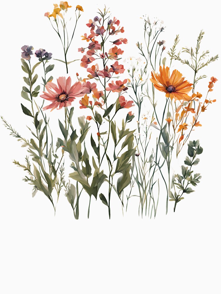 Daisy Flower Botanical Wildflower Art T-Shirt Daisy Flower Botanical Wildflower Art T-Shirt