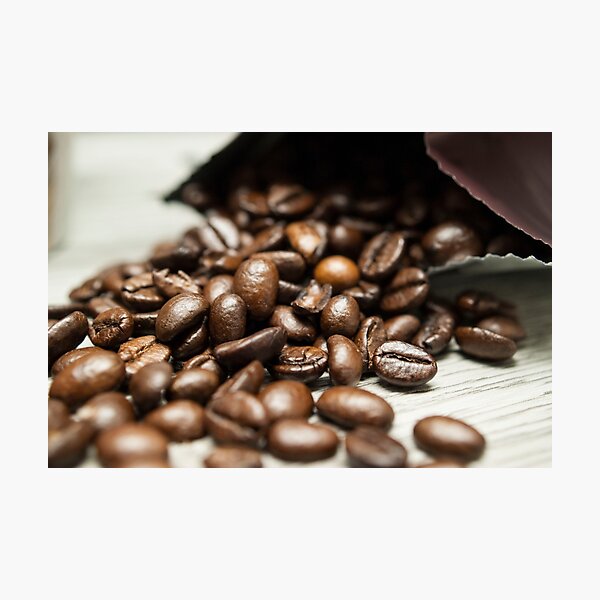 Spilled Coffee Beans Photographic Print