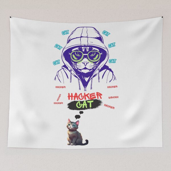 Item preview, cat hacker designed and sold by UnikatArt.