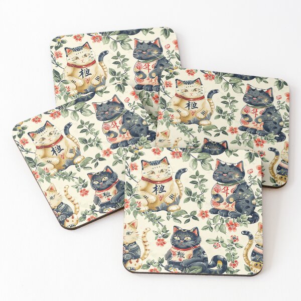 Item preview, Japanese maneki neko pattern designed and sold by LittleNippon.