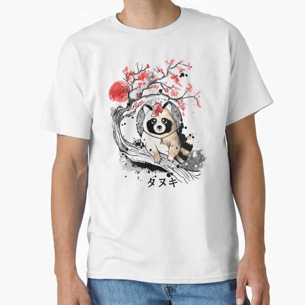 Item preview, Tanuki red sun designed and sold by NemiMakeit.