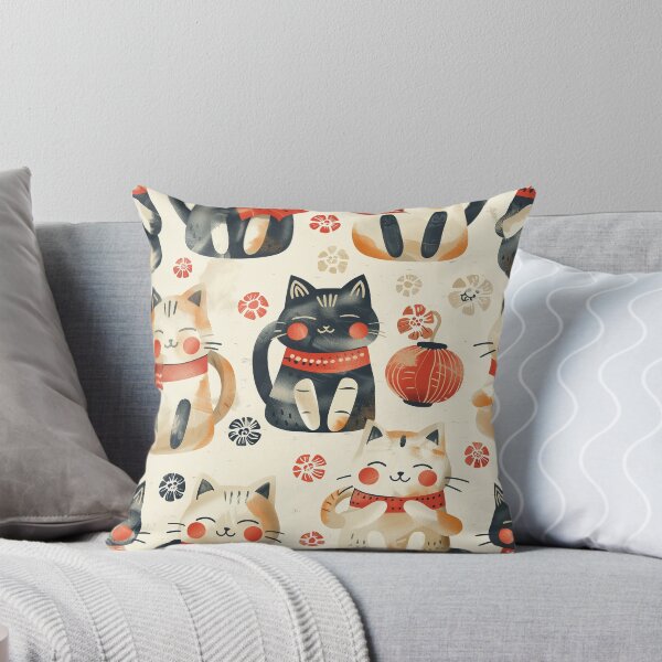 Item preview, Japanese neko cat pattern designed and sold by LittleNippon.