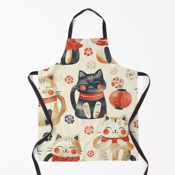 Item preview, Japanese neko cat pattern designed and sold by LittleNippon.