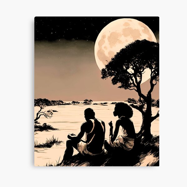 Item preview, Love Couple Watching Full Moon Africa  designed and sold by CyberArtistOne.
