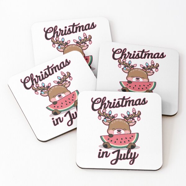 Item preview, CHRISTMAS IN JULY - KAWAII REINDEER WITH CHRISTMAS LIGHTS AND WATERMELON designed and sold by justyna-s28.