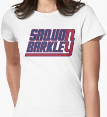 Saquon Barkley on the Giants Women's Fitted T-Shirt