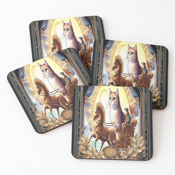 Item preview, CAT ARCANE TAROT: The chariot (the chariot) designed and sold by Venta Mix  JellycientArt.