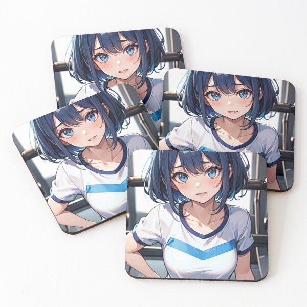 Item preview, Blue-Haired Anime Girl in Gym Uniform designed and sold by kenvel.