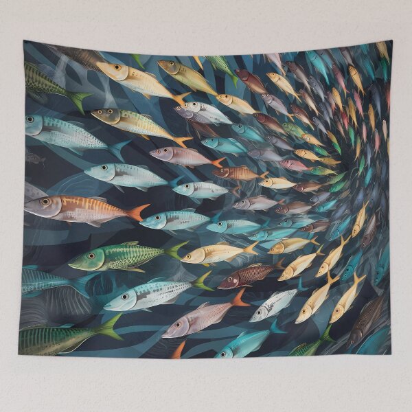 Item preview, A Shoaling colourful mix of fish designed and sold by FocusedArt.