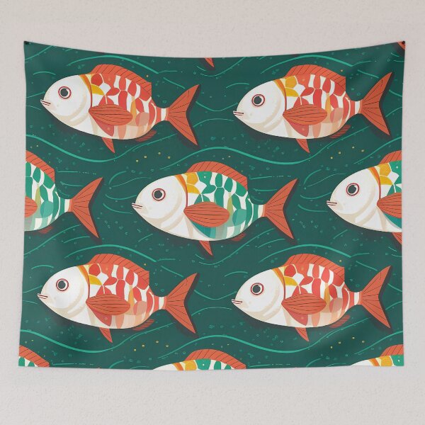 Item preview, Whimsical Fish Pattern designed and sold by FocusedArt.