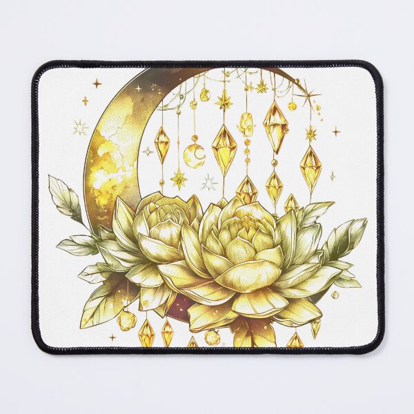 Item preview, Mystical Crystal Moon and Lotus Flower Design designed and sold by Spirit47.