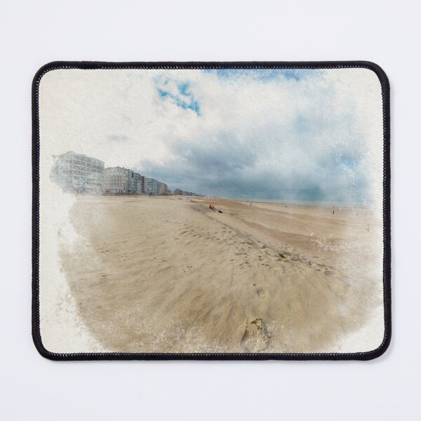 Item preview, Empty beach in autumn in watercolor designed and sold by FotoMahieu.
