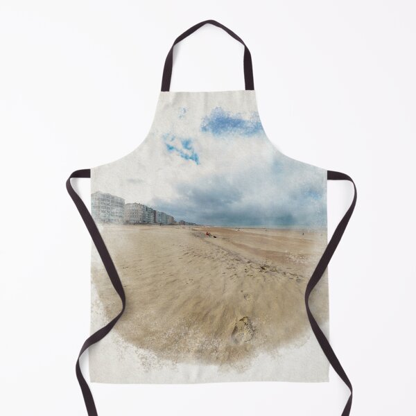 Item preview, Empty beach in autumn in watercolor designed and sold by FotoMahieu.