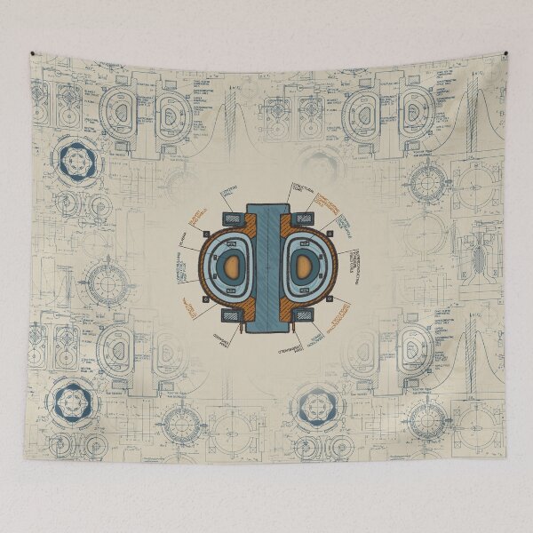 Item preview, Schematic image of TOKAMAK, a fusion reactor. Print with drawings and graphs. The tokamak is one of several types of magnetic restraints being developed to produce controlled fusion energy. designed and sold by NLobes.