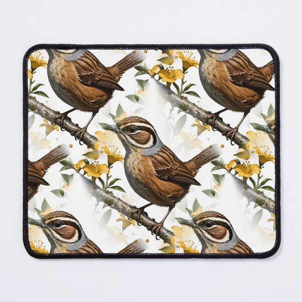 Item preview, Carolina Wren Surrounded By Yellow Jessamine Pattern designed and sold by taiche.