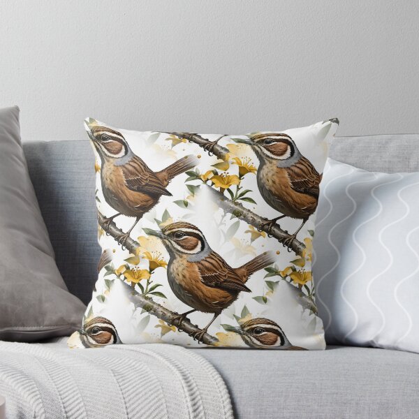 Item preview, Carolina Wren Surrounded By Yellow Jessamine Pattern designed and sold by taiche.