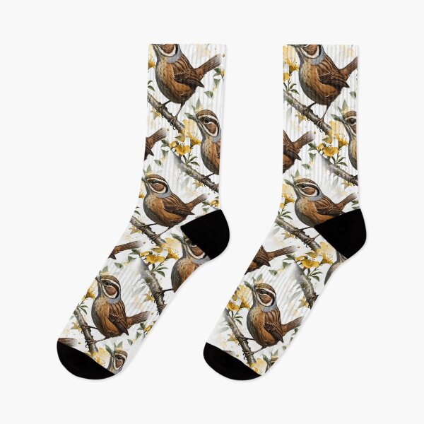 Item preview, Carolina Wren Surrounded By Yellow Jessamine Pattern designed and sold by taiche.