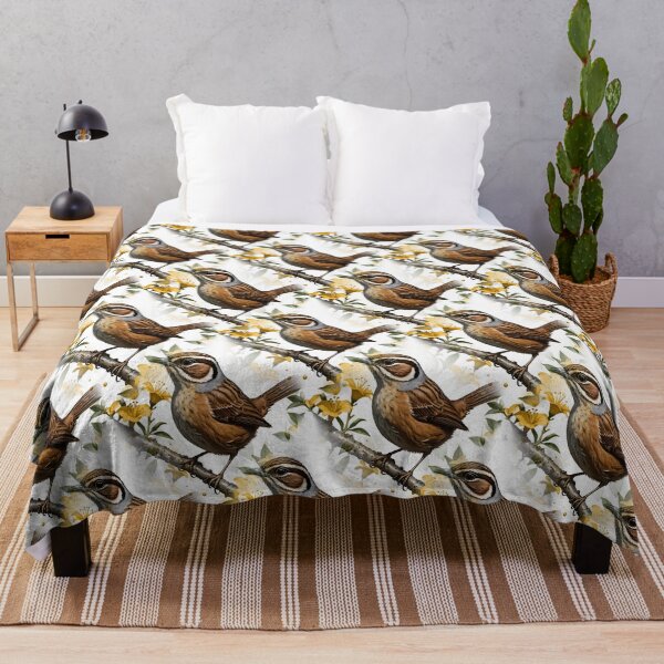 Item preview, Carolina Wren Surrounded By Yellow Jessamine Pattern designed and sold by taiche.