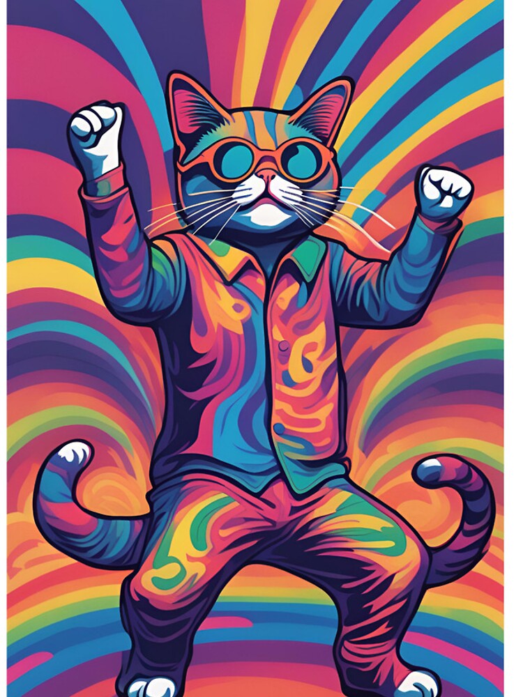 Thumbnail 4 of 4, iPhone Case, Psychedelic dancing cat designed and sold by RiffZoom.