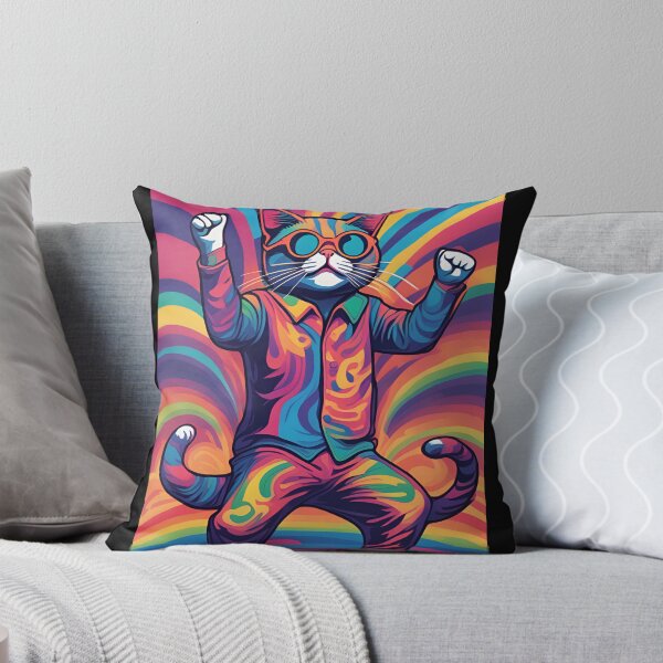 Item preview, Psychedelic dancing cat designed and sold by RiffZoom.