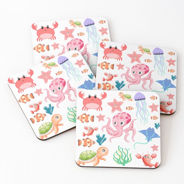 Item preview, Kawaii sea creatures water color style designed and sold by miriamyk.