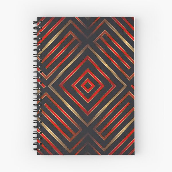 Item preview, Geometric patterns in hues of black, red and gold v.2 designed and sold by Print2Harbor.