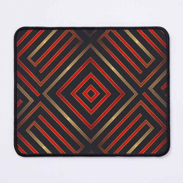 Item preview, Geometric patterns in hues of black, red and gold v.2 designed and sold by Print2Harbor.