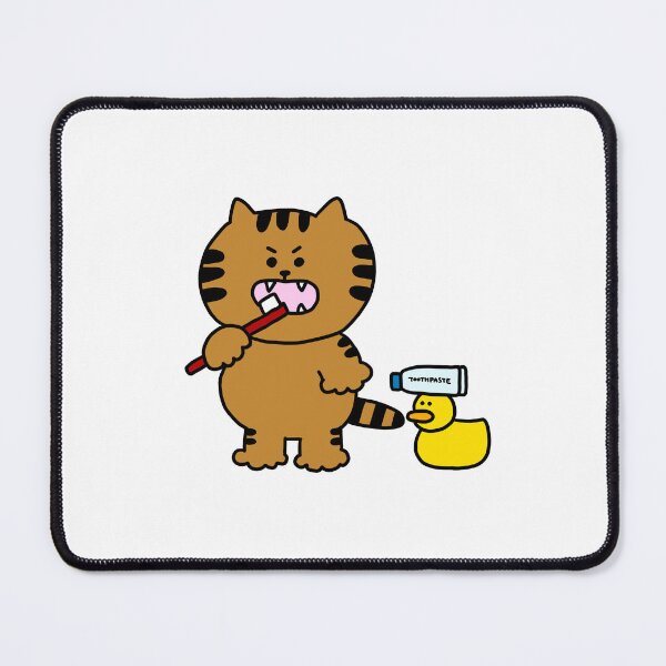 Item preview, a Cat and a Duck brushing teeth designed and sold by superbaechoo.
