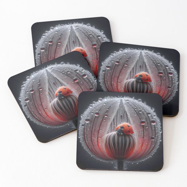 Item preview, Red Poppy bulb and ladybug designed and sold by Vibranta Studio.