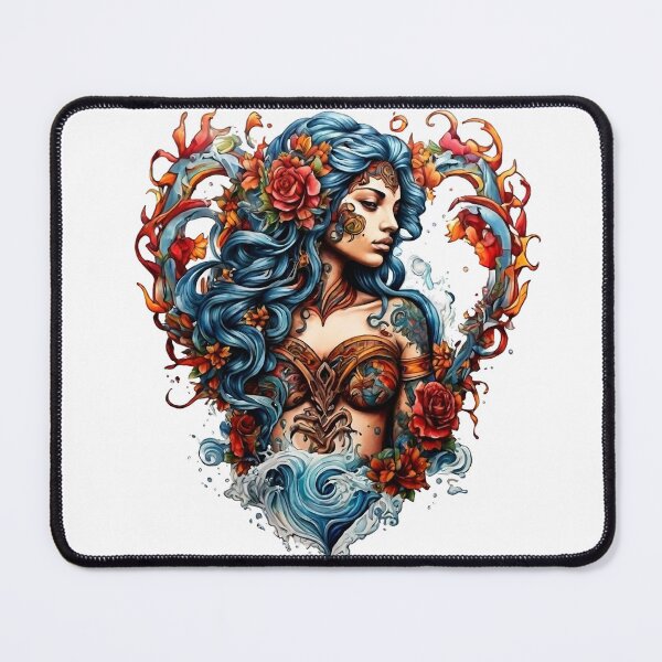 Item preview, Aquarius Tattoo Heart  designed and sold by Digiheart.