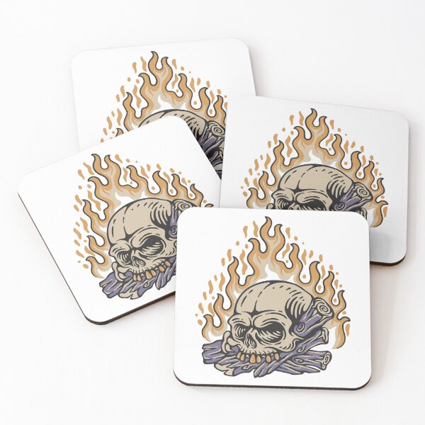 Item preview, Flaming Skull on Logs designed and sold by DreamMaden.