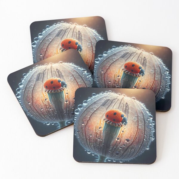 Item preview, Poppy bulb and ladybug designed and sold by Vibranta Studio.